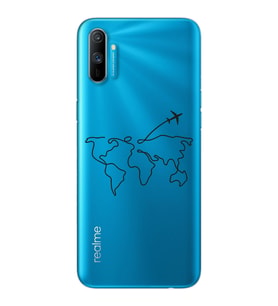 Çizgi Harita Tasarımlı Süper Şeffaf Silikon Telefon Kılıfı Oppo Realmi C3