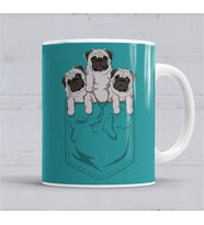 Cepte Pug Köpek Kupa Bardak Porselen