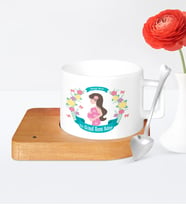 BK Gift Kişiye Özel Anneler Günü Temalı Ahşap Altlıklı Seramik Fincan Ahs7