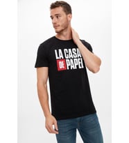 DeFacto La Casa De Papel Lisanslı Slim Fit Bisiklet Yaka Tişört R7249AZ20SM (Siyah)
