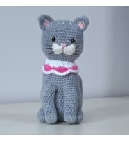 Amigurumi Örgü Oyuncak  Kedi Gri