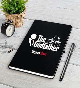 BK Gift Kişiye Özel The Godfather Siyah Defter Kalem Seti