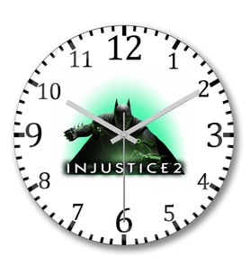 Batman Injustice  Duvar Saati Bombeli Gercek Cam