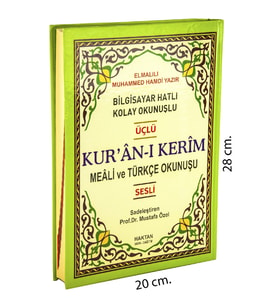 Arapça - Türkçe Okunuş ve Mealli Kuranı Kerim Rahle Boy Sesli - Üçlü Kuran - Haktan Yayınları