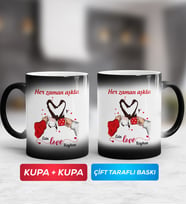 İkili Sevgiliye Sevgililer Günü Hediyesi 10 Sihirli Kupa Bardak