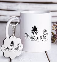 BK Gift Kişiye Özel Mesleki Psikiyatr Beyaz Kupa ve Anahtarlık Hediye Seti (Model 1)