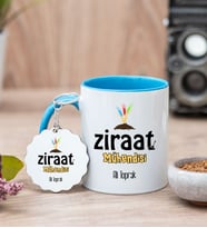 Ziraat Mühendisi Mavi Kupa Bardak Ve Anahtarlık Set