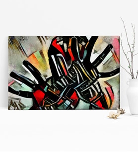 BK Gift Kişiye Özel Modern Soyut Kanvas Tablo 30x50cm 19