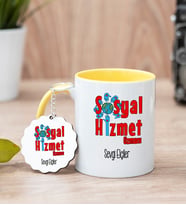 Sosyal Hizmet Uzmanı Sarı Kupa Bardak Ve Anahtarlık Set