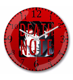 Death Note Logo Duvar  Saati Bombeli Gercek Cam