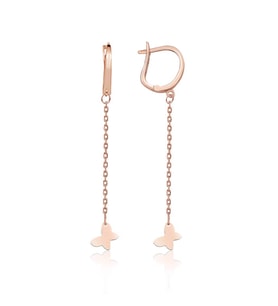 Sallantılı Altın Küpe Kelebekli (Rose)