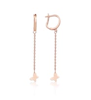 Sallantılı Altın Küpe Kelebekli (Rose)