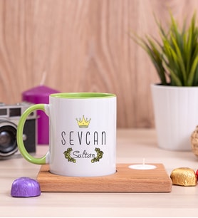 Evimizin SultanI Ahşap Altlıklı Mumlu Yeşil Kupa Bardak