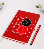 BK Gift Kişiye Özel Yılbaşı 2024 Temalı Kırmızı Defter Kalem Seti