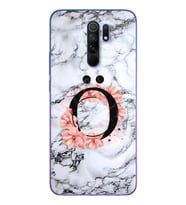 Mermer Çiçekli Harf Tasarım Süper Şeffaf Silikon Telefon Kılıfı Xiomai Redmi 9 Ö