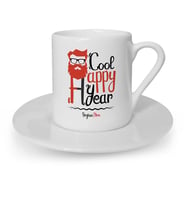 BK Gift Kişiye Özel Noel Baba Mutlu Yıllar Türk Kahvesi Fincanı  4