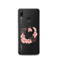 Pembe Çiçekli Harf Tasarım Süper Şeffaf Silikon Telefon Kılıfı Huawei Y6 (Prime)