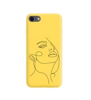 Iphone 7 Çizgi Tasarımlı Sarı Lansman Telefon Kılıfı