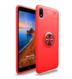 Microsonic Xiaomi Redmi 7A Kılıf Kickstand Ring Holder Kırmızı