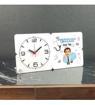 Nöroloji Uzmanı Ahşap Masa Saati