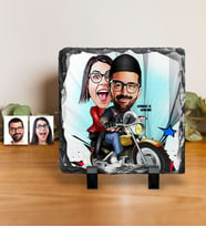 BK Gift Kişiye Özel Sevgililer Karikatürlü Dekoratif Doğal Taş  17