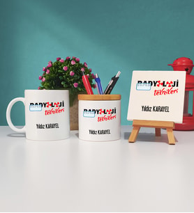 Radyoloji Teknikeri Kupa Bardak Kalemlik ve Dekoratif Taş Baskı Seti