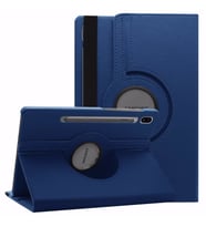Microsonic Samsung Galaxy Tab S7 T870 Kılıf 360 Rotating Stand Deri Lacivert