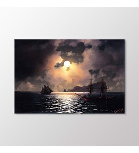 Arty Tablo Ayışıklı Gecede Gemiler, 1865 Tablo (Karışık)