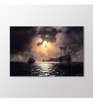 Arty Tablo Ayışıklı Gecede Gemiler, 1865 Tablo (Karışık)