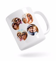 BK Gift Kişiye Özel Oval 4 Fotoğraflı Beyaz Kupa Bardak-2