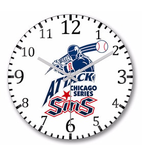 Attack Chicago Series Sins Logo  Duvar Saati Bombeli Gercek Cam