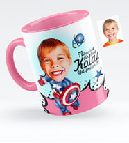 BK Gift Kişiye Özel Erkek Çocuk Karikatürlü Pembe Kupa Bardak  2
