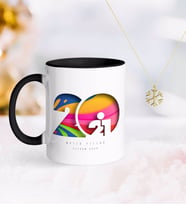 BK Gift Kişiye Özel 2024 Mutlu Yıllar Siyah Kupa ve Kar Tanesi Kolye-11 (Model 1)