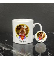 Fotoğraflı Anneye Hediye Kupa Bardak ve Anahtarlık Set