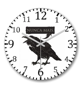 Nevermore Duvar Saati Bombeli Gercek Cam