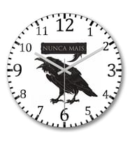 Nevermore Duvar Saati Bombeli Gercek Cam