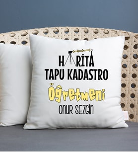 Harita Tapu Kadastro Öğretmeni Yastık