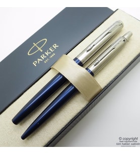 Parker Jotter Mavi CT Dolma Kalem + Tükenmez Kalem Set  Parker Kalem  İsme Özel Kalem  Hediyelik Kalem