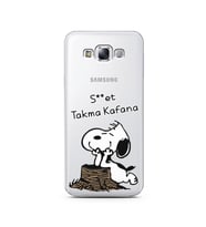 Snoopy Tasarımlı Süper Şeffaf Silikon Telefon Kılıfı Samsung E7