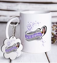 BK Gift Kişiye Özel Fotoğraflı Doğum Günü Beyaz Kupa ve Anahtarlık Hediye Seti-12 (Model 1)
