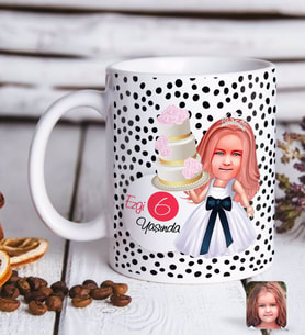 BK Gift Kişiye Özel Kız Çocuk Yaş Karikatürlü Beyaz Kupa Bardak-20