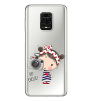 Foto Kız Tasarımlı Süper Şeffaf Silikon Telefon Kılıfı Xiomai Redmi Note 9 Pro -