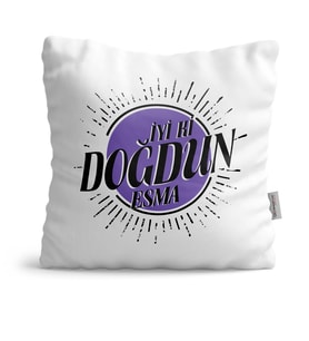 BK Gift Kişiye Özel İyi Ki Doğdun Tasarımlı Beyaz  Yastık  6