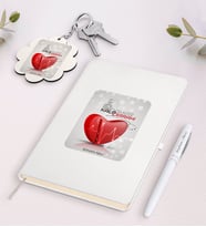 BK Gift Kişiye Özel Kalp Damar Cerrahi Beyaz Defter Kalem Ve Anahtarlık Hediye Seti-2 (Model 1)