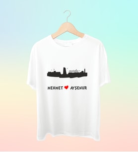 Şehrinize Özel İsim Baskılı Siluet Tshirt