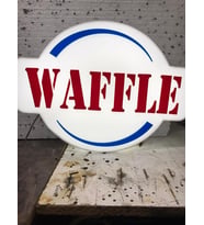 Waffle Yazılı Tabela 3D Led Neon Etkili Işıklı Tabela 30X45 CM Tek Taraflı