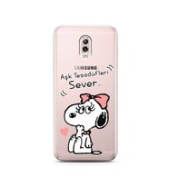Snoopy Tasarımlı Süper Şeffaf Silikon Telefon Kılıfı Samsung C8 