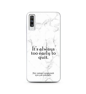 Samsung A70 Beyaz Mermer Söz Tasarımlı Telefon Kılıfı