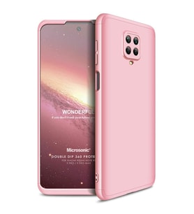 Microsonic Xiaomi Redmi Note 9 Pro Max Kılıf Double Dip 360 Protective Rose Gold