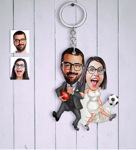 BK Gift Kişiye Özel Sevgililer Karikatür Anahtarlık  15